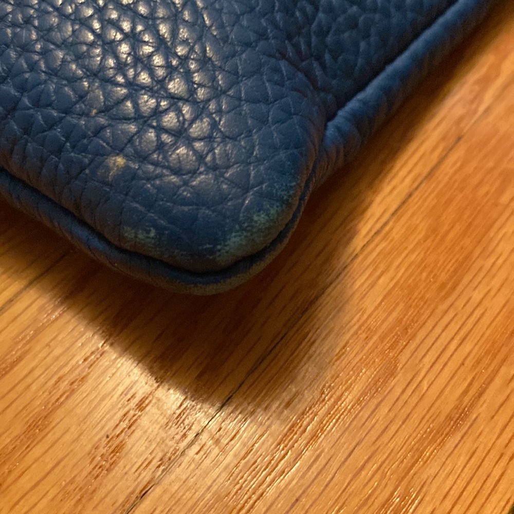 Cole Haan blue leather tote bag ๐ with tan CH lining. - Picture 7 of 8